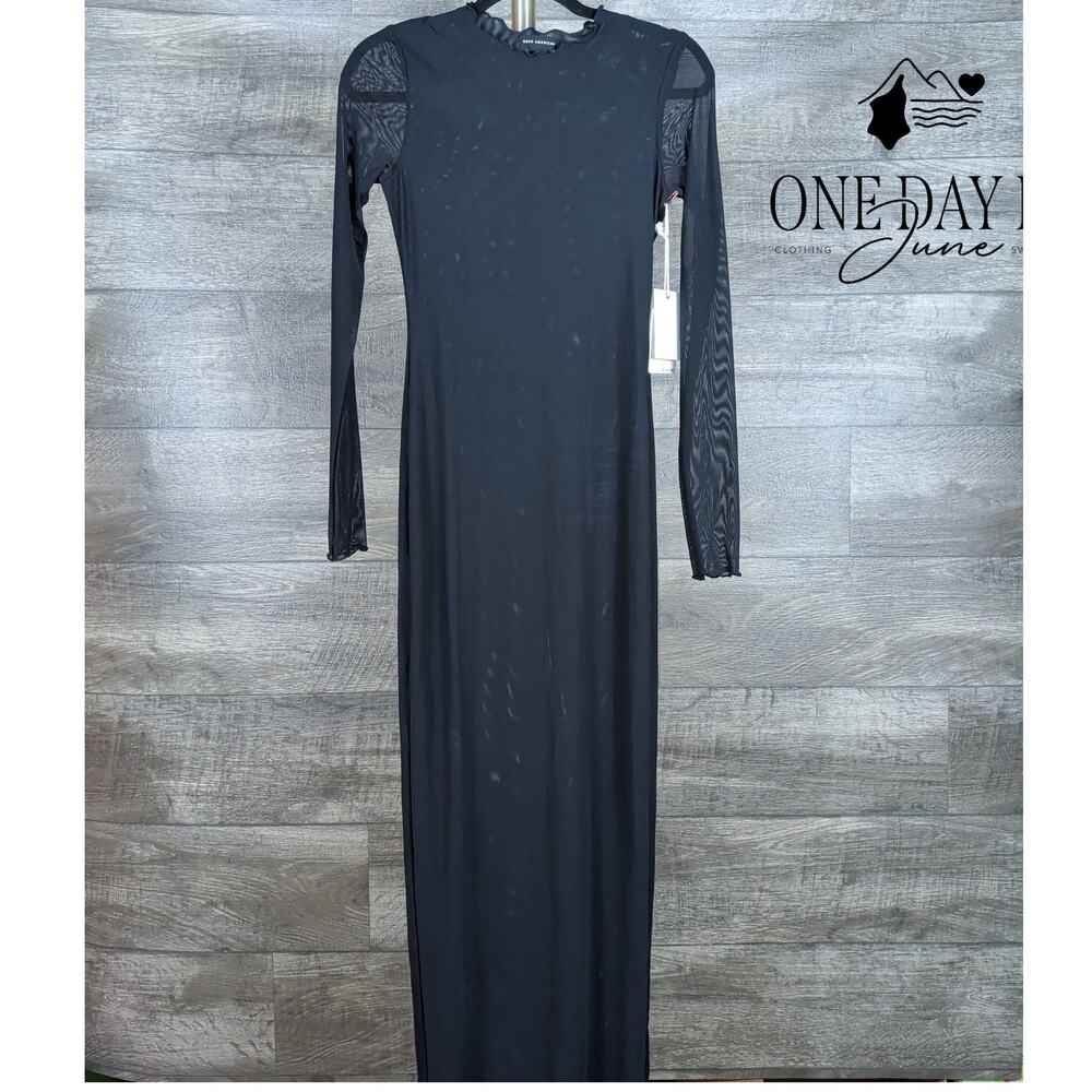 Good American Long Sleeve Bodycon Maxi Dress Size XS